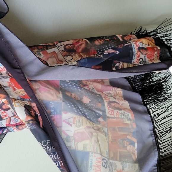 I heart Obama novelty NWT fringe kimono Large - XXL - Picture 5 of 7